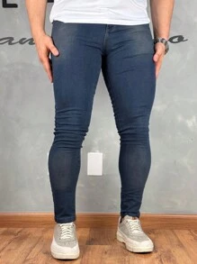 Premium Super Skinny Basic Jeans 01 - 巧克力棕 - 查看 4