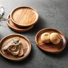 Plato, bandeja de madera, plato, bandeja de jabón y toalla, bandeja para frutas y alimentos, bandeja para taza de café, bandeja de servir de restaurante, bandeja para desayuno y cena, adecuada para uso familiar, de restaurante y de fiesta, bandeja de desayuno, bandeja multiusos, bandeja para tartas, bandeja para pan, ¡fácil de transportar!