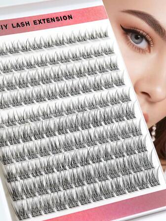 120 Clusters Of Realistic False Eyelashes, Natural Look Criss-Cross Mink Lashes, 8-16mm Length, 10 Rows, Soft & Fluffy, Suitable For Light & Full Makeup, Everyday Or Occasions Lash Clusters,Eye Lash Clusters,Individual Eyelashes,Lashes,Fake Lashes