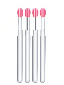 柔软硅胶美甲刷适用于唇膜、口红、闪光眼影专业重复使用化妆刷化妆便携式工具 - 彩色 - 查看 8