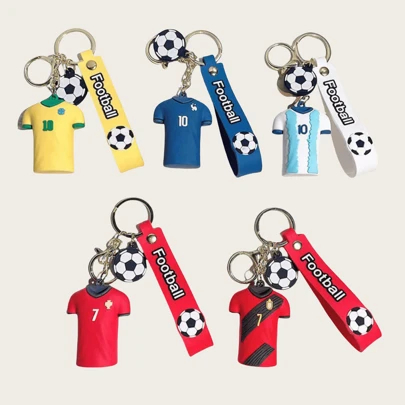 1 件简约足球球衣模型钥匙扣，适合足球迷派对的创意小礼物