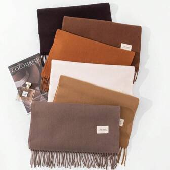 1pc Faux Cashmere Shawl/Scarf Dual Use, High-End, Solid Color Scarf For Men, Unisex Autumn/Winter Versatile Neckwear