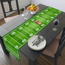 Football Field Linen Table Runners Kitchen Table Decor Farmhouse Washable Dining Table Runners Holiday Party Wedding Decorations Ball Game Party 33X210cm