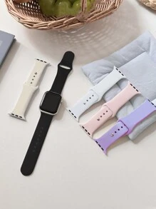 1pc Unisex Purple Soft Silicone Buckle Sports Watch Band, Comfortable & Adjustable, Waterproof Compatible With Apple Watch 38/40/41/42/44/45/46/49mm, For Apple Watch Series Ultra/SE/11/10/9/8/7/6/5/4/3/2/1, Smartwatch Band Accessory