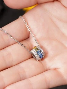 1 pieza Hermoso collar con colgante de circonita cúbica para mujer, regalo del Día de San Valentín, joyería de boda