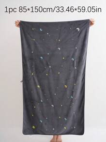 1/2件珊瑚絨刺繡「星空」超細纖維浴室毛巾或臉巾，居家手巾，時尚浴巾，柔軟親膚浴室毛巾，居家浴室裝飾 - 深灰色 - 查看 8
