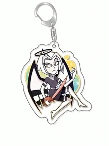 Anime GOODS Anime Acrylic Keychain -Vicky Charlie Alastor Cute Y2K Cartoon Pendant, Suitable For Bags And Keys, Perfect Gift For Fans, Cosplay Accessories Car Key Bag Backpack Small Jewelry Key Ring Accessories Creative Student Gifts Anime Derivatives, Creative Backpack Pendants, Car Key Pendants, Acrylic Keychains, Japanese Comic Pendants, Neko Contents Seed Keychain Collectibles, Pendants, Otaku Collection Gifts, Cheap Gifts School Letter Car Accessories Goth