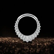 1pc 316 Stainless Steel Septum Rings Clickers Nose Rings Cartilage Hoop Segment Piercing Jewelry For Women - Water Drop - View 6