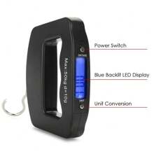 1pc 50kg Balança Digital de Bagagem Balança Eletrônica de Peso de Bagagem Balança de Peso de Bagagem com Gancho Balança de Viagem Peso de Bagagem Mala Portátil Pesa Viagem Com Luz de Fundo Balanças Eletrônicas de Viagem Penduradas Artigos Essenciais de Viagem