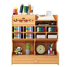 Wooden Multilayer Pencils Desk Storage Holder Desktop Sundries Storage Rack