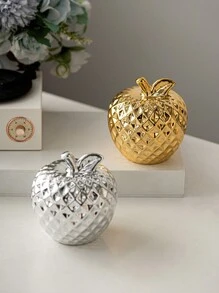 1 peça moderna simples cerâmica ouro prata maçã decoração de mesa - artesanato, decoração de casa, sala de estar, decoração de mesa, perfeito para decoração de festa ou festival