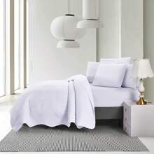 3 件套时尚扇形床罩套装，1 张床罩 + 2 个枕套，亲肤透气柔软舒适（1 * 羽绒被套 + 2 * 枕套，无被子和枕芯） - 白色 - 查看 5