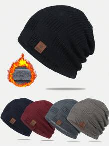 1 Men's Winter Urinary Cap, Knitted And Velvet Warm Urinary Cap - Plush Knitted Hat - View 1