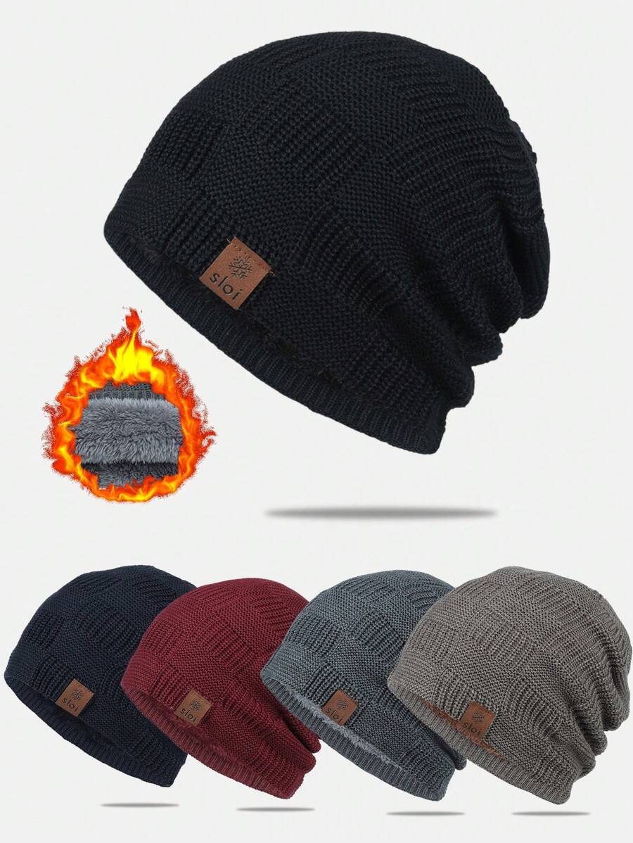 1 Men's Winter Urinary Cap, Knitted And Velvet Warm Urinary Cap - Plush Knitted Hat - View 1