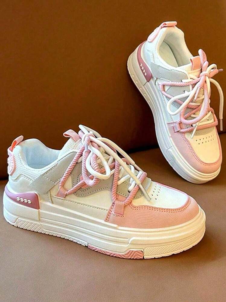 Zapatillas casual cálidas de PU rosa.Zapatos casuales para mujer de uso exterior, zapatillas de de moda, zapatos de patinaje para estudiantes, zapatos rosas, zapatos deportivos para mujer, zapatos de oficina, zapatos deportivos de exterior para mujer, zapatos a juego para ropa de yoga, zapatos de fiesta para mujer, Halloween - Rosa - Añade 2