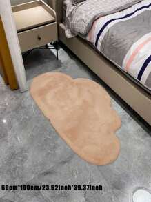 1 tấm thảm lót sàn chống trượt hình đám mây hoạt hình bằng lông thỏ giả cho phòng khách phòng ngủ, thảm trải sàn đầu giường bằng vải nhung trang trí phòng, hình dạng bất đối xứng - Màu Khaki - Xem 10