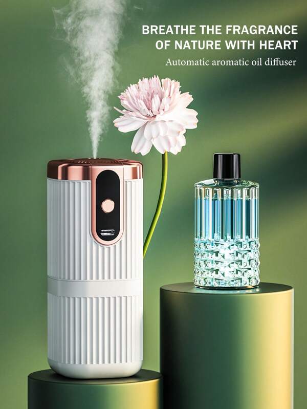 Wall-Mounted Automatic Aromatherapy Machine Hotel Aromatherapy Essential Oil Diffuser Household Timed Aromatherapy Machine Bathroom Deodorant Fragrance Machine Living Room Air Diffuser Bedroom Air Freshener Machine Rechargeable And Timed 5 Working Modes 6 Essential Oils Optional White Office Air Freshener ABS Material Essential Oil Bottle Can Be Reused, Can Be Filled With Water, Essential Oil, Mosquito Repellent