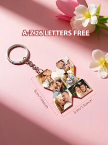 1 pieza Llavero acrílico personalizado con foto de pareja y letra A-Z, llavero personalizado con foto de pareja, llavero personalizado con foto, llavero personalizado con foto, regalo para el Día de la Madre, regalo para el Día del Padre, regalo de aniversario, regalo de pareja, regalo de cumpleaños, regalo de boda, llavero de pareja, regalos de San Valentín para novio/novia, regalo para mejor amigo, regalo para mamá/papá, regalo para esposo/esposa, colorido, lindo, adorable, divertido, kawaii, estilo Y2K, elegante, unisex, casual, personalizado, único, personalizado, regalos ideales para él, regalos ideales para ella