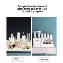 Large Capacity & Multi-Layer Drawer Vanity Case Dormitory Finishing Plastic Shelf Cosmetics Skin Care Dresser Desktop Storage Box - 北歐粉 - 查看 5