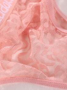 6 件装女士性感蕾丝丁字裤低腰无缝内裤字母腰带三角裤舒适透气内衣内裤