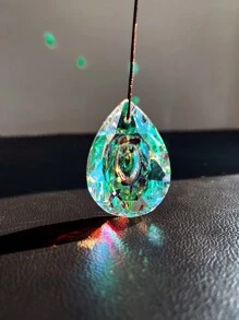 1 Stück großer Kristall Sonnenfänger Prisma, Glas Prisma zum Aufhängen als Sonnenfänger, Regenbogenerzeuger für Fenster, Balkon, Küche, Garten Dekoration, Feiertage, Feste