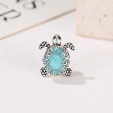 1 件迷人海洋系列珍珠吊坠，蓝色贝壳、海星和螃蟹吊坠，螃蟹、鱼尾、贝壳吊坠，适合 DIY 手链和项链首饰制作 - 彩色 - 查看 6