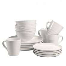 Farmhouse 16-Piece Dinnerware Set, White - White - View 2