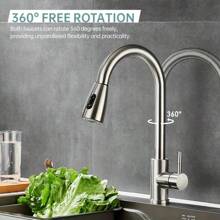 Pull-Out Faucet Kitchen Hot And Cold Stainless Steel Vegetable Sink Sink Double Water Outlet Retractable Rotatable Faucet - Multicolor - View 8
