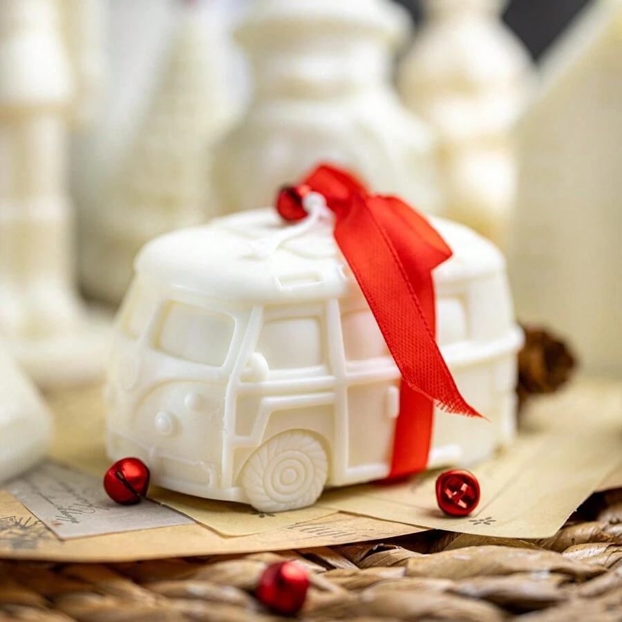 1 件卡车硅胶蜡烛模具、老式巴士车硅胶模具、DIY 蜡烛、环氧树脂、工艺品、石膏、肥皂、蜡铸模具、家居装饰、礼品