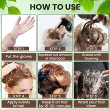 VOLLUCK 男女通用染发洗发水，16.9 液量盎司即时染发洗发水，遮盖白发，持久三合一染发剂