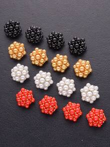 5pcs/Set Elegant Metal Pearl Dome Buttons, Suitable For Furs, Suits, Uniforms, Jackets, Decorative Accessories, Handbags, Gift Boxes, Flower Bouquets, Jewelry DIY