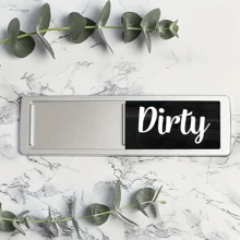 1PC Dishwasher Magnetic Refrigerator Sticker Hotel Door Magnet Sign Acrylic Refrigerator Sticker Decorative Plate - Silver - View 2