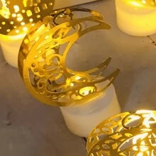 1pc Crescent Moon Candle Light, Festival LED Decorative Night Light, Party Atmosphere Lamp E-I-D - Gold - View 2