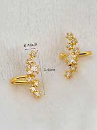 2 Stücke Kristall Stern-Clip-Ohrringe für Frauen, Zirkonia ohne Loch Fake-Ohrringe, Ohr-Knochen-Clip-On-Ohrringe ohne Piercing