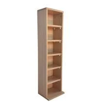 6 Tier Beech Wooden CD DVD Game Book Shelf Storage Tower Rack- Fits 102 CDs - Multicolor - View 3