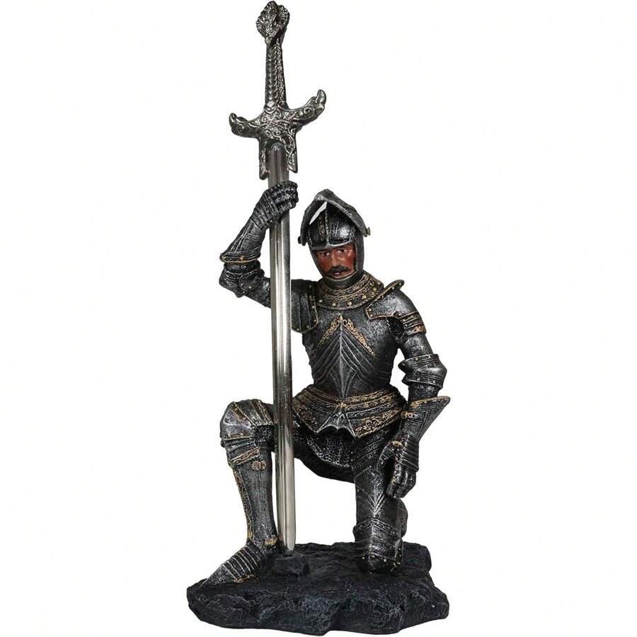 The Accolade Kneeling Medieval Knight King Arthur With Excalibur Sword ...
