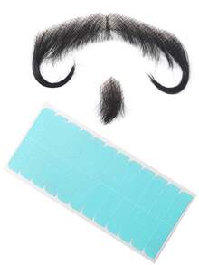 Silky Lace Beard Men's Fake Beard Real Hair Handmade Role Playing Synthetic Lace Invisible Beard With Film - Black - View 10