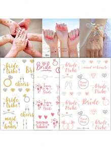 1 Sheet Glitter Tattoo Stickers For Wedding Party Waterproof Temporary Tattoos For Women And Men Hand And Body Decoration - Multicolor - View 1