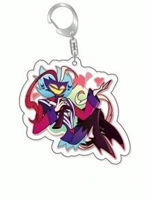 Anime GOODS Anime Acrylic Keychain -Vicky Charlie Alastor Cute Y2K Cartoon Pendant, Suitable For Bags And Keys, Perfect Gift For Fans, Cosplay Accessories Car Key Bag Backpack Small Jewelry Key Ring Accessories Creative Student Gifts Anime Derivatives, Creative Backpack Pendants, Car Key Pendants, Acrylic Keychains, Japanese Comic Pendants, Neko Contents Seed Keychain Collectibles, Pendants, Otaku Collection Gifts, Cheap Gifts School Letter Car Accessories Goth