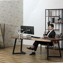 Adjustable Aluminium Unrsal Laptop Notebook Tablet Desk Mount Arm Stand Bracket With Tilt And Swl - Black-SingleLaptop - View 5