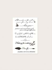 英文励志语录防水纹身贴纸，男女皆宜——轻松无痛展现你的风格 - 彩色 - 查看 3