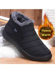 Winter Shoes Winter New Couples Snow Boots Plush Thick Boots Polyurethane Warm Casual Walking Shoes - Black - View 1