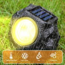 Solar LED Courtyard Landscape Spotlight Outdoor Lighting Courtyard Imitation Stone Landscape Lamp Waterproof Rock Stone Solar Lamp 4 LED Lights, Outdoor Garden Lighting For Pathway, Yard, Patio - 4 LED - View 1
