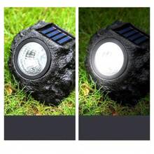 Solar LED Courtyard Landscape Spotlight Outdoor Lighting Courtyard Imitation Stone Landscape Lamp Waterproof Rock Stone Solar Lamp 4 LED Lights, Outdoor Garden Lighting For Pathway, Yard, Patio - 4 LED - View 5