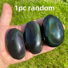 1 件独特彩虹黑曜石掌石 - 抛光掌石 - 家居装饰、节日装饰、掌石运动 - 节日期间送给家人和朋友的完美礼物 - 炫彩 - 查看 12