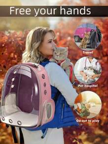 1 Pet Bag, Pet Backpack When Going Out, Black/Gray/Pink, Size: 45 * 34 * 23cm, Independent Packaging, Oxford Cloth + PET Material, With Cushion, Transparent Visual, With Zipper, With Storage Bag On The Side, Free Cat Food Strip Feeder, Suitable For Outdoor Pet Storage, Storage Bag, Backpack.1 Pet Bag, Pet Backpack When Going Out, Black/Gray/Pink, Size: 45 * 34 * 23cm, Independent Packaging, Oxford Cloth + PET Material, With Cushion, Transparent Visual, With Zipper, With Storage Bag On The Side, Free Cat Food Strip Feeder, Suitable For Outdoor Pet Storage, Storage Bag, Backpack.Fashi On,Christmas Tree Pendant,Fall Decor Home,Halloween Party,Wall Hanging,Autumn Decor,Christmas Party Supplier,