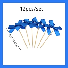 12/36 件丝带蝴蝶结纸杯蛋糕装饰、蝴蝶结纸杯蛋糕糕点装饰、生日派对用品、纸杯蛋糕装饰、婚礼蛋糕装饰、派对蛋糕装饰 - 彩色 - 查看 18