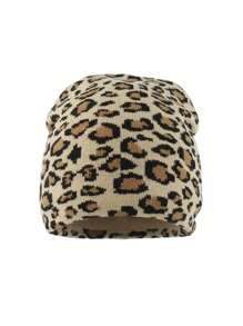 1pc Leopard Bohemian Party Casual Lovely Elegant Retro Street Palace Style Jacquard Leopard Print Spring, Autumn And Winter New Autumn And Winter Leopard Print Jacquard Knitted Warm Hat Female Hooded Wool Hat Without Brim - A - View 11