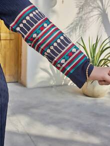 优雅长袖刺绣阿拉伯女式连衣裙，色彩缤纷的金色斋月 Jalabiya，传统春夏 2025 宰牲节