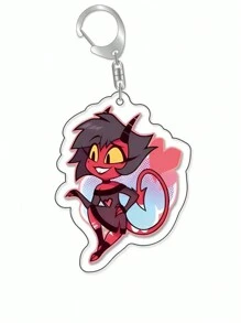 Anime GOODS Anime Acrylic Keychain -Vicky Charlie Alastor Cute Y2K Cartoon Pendant, Suitable For Bags And Keys, Perfect Gift For Fans, Cosplay Accessories Car Key Bag Backpack Small Jewelry Key Ring Accessories Creative Student Gifts Anime Derivatives, Creative Backpack Pendants, Car Key Pendants, Acrylic Keychains, Japanese Comic Pendants, Neko Contents Seed Keychain Collectibles, Pendants, Otaku Collection Gifts, Cheap Gifts School Letter Car Accessories Goth